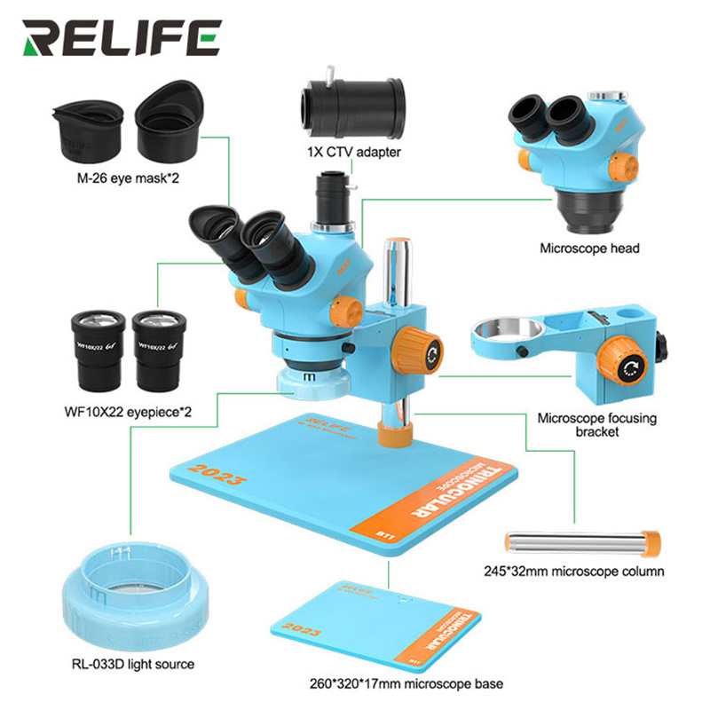 Electronics Repair Microscope - Тринокулярный микроскоп RELIFE RL-M5T-B11 0,7-5,0 с