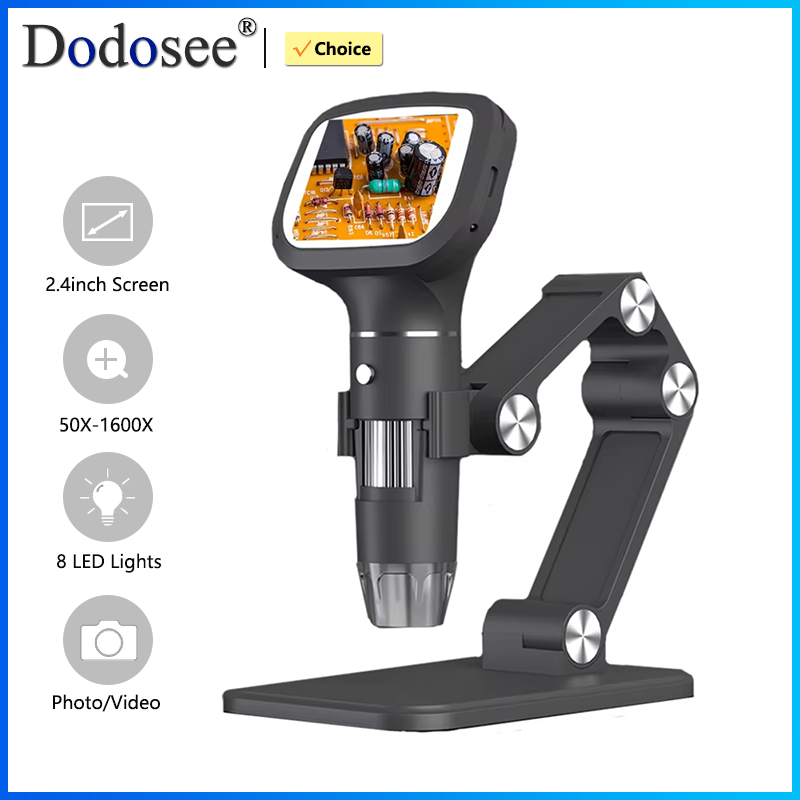 Electronics Repair Microscope - Цифровой микроскоп Dodosee 2,4 дюйма, 1600X,