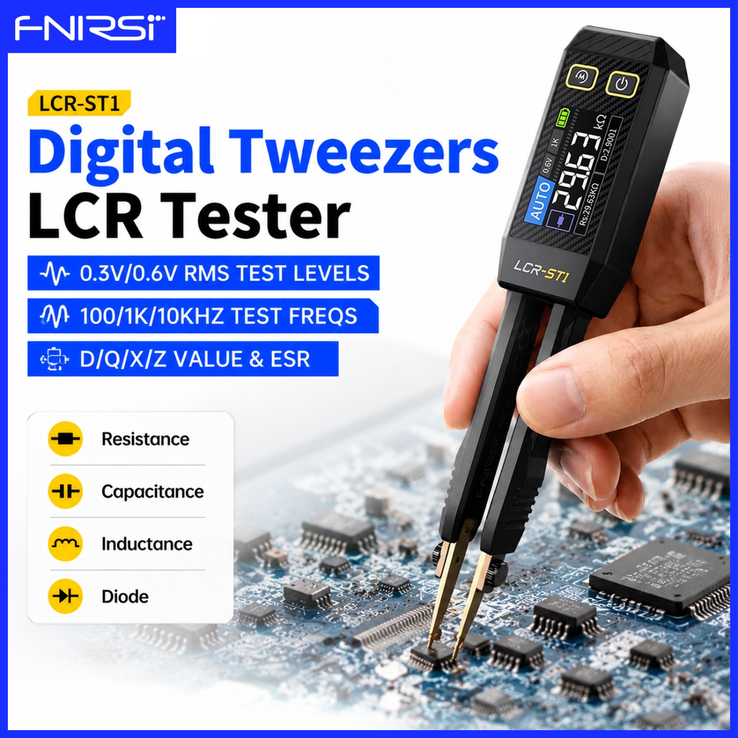 Smd Tweezer Set - Измеритель LCR FNIRSI LCR-ST1: Умные пинцеты-измерители