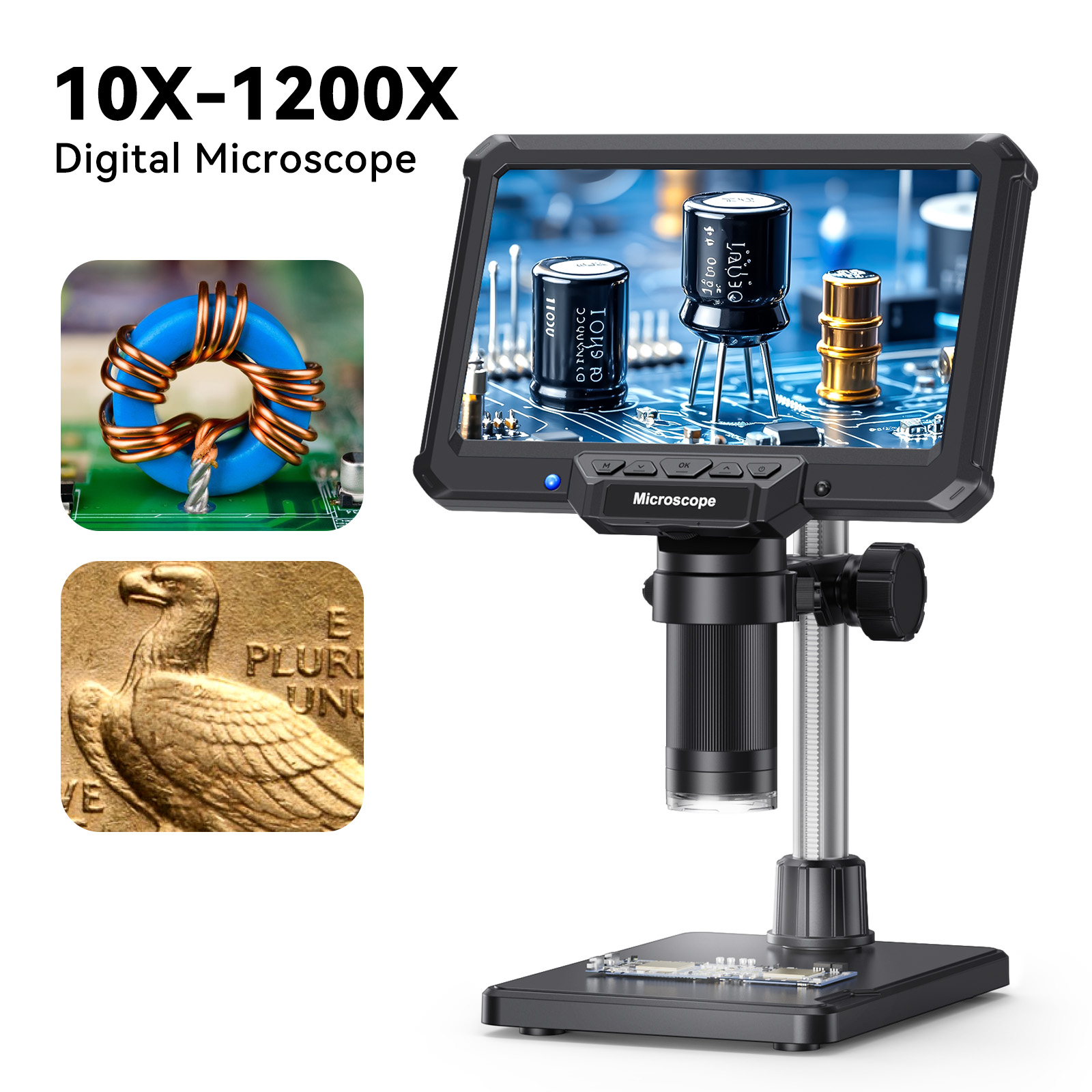 Electronics Repair Microscope - Hayve 7-дюймовый цифровой микроскоп с подсветкой,