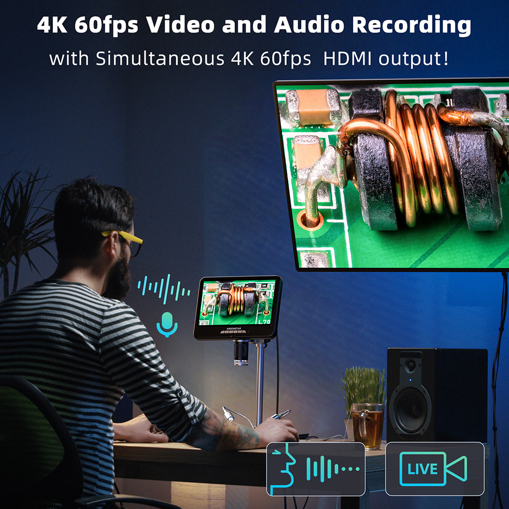 Andonstar First 4K 60FPS AD210 – обзор и цена Electronics Repair Microscope