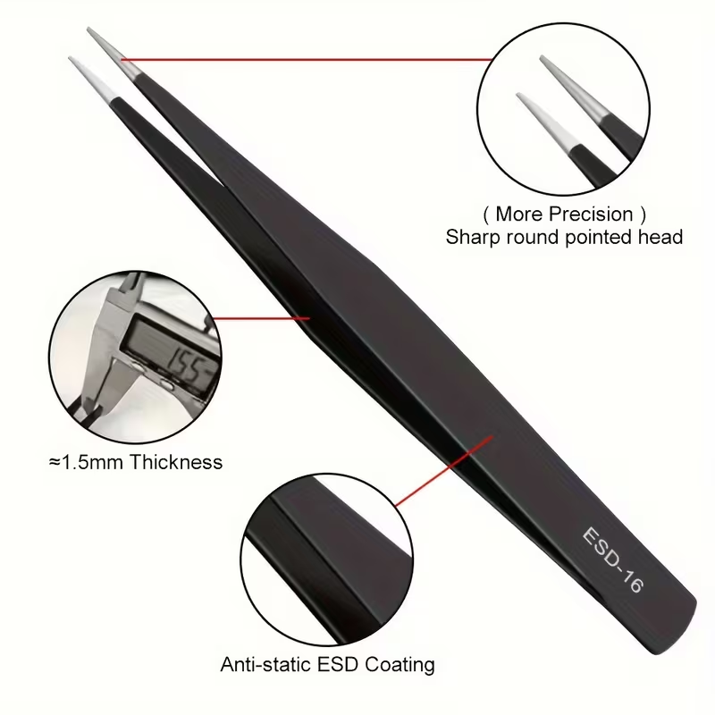 Набор из 4-х прецизионных анти – обзор и цена Smd Tweezer Set